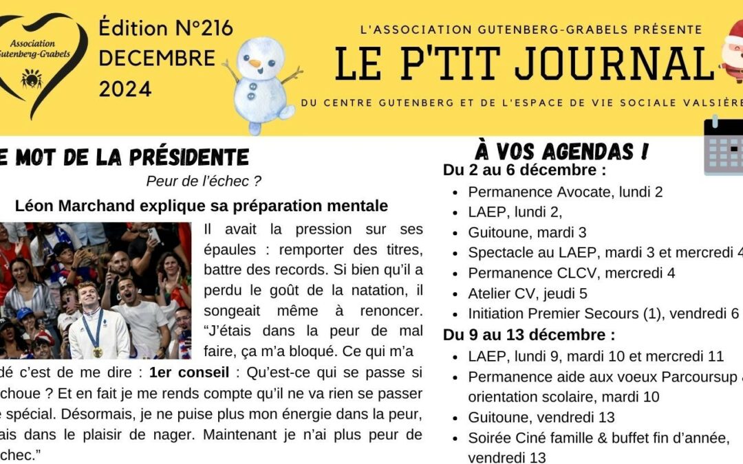 LE P’TIT JOURNAL DE DÉCEMBRE 2024